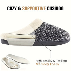 Men's Cozy Plush Slippers Comfy Warm Home Shoes for Winter
