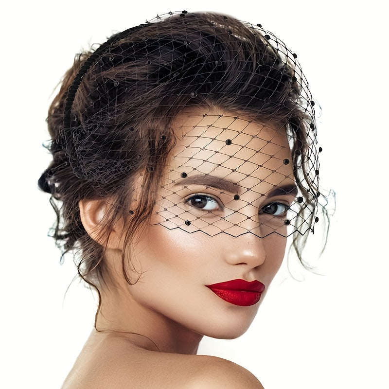 Rhinestone Spiral Hairband Vintage Inspired Bridal Veil Headpiece