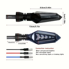 2pcs Motorcycle LED Turn Signal Sequential Flowing Indicator Lights