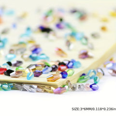 100pcs 3x6mm Double Cone AB Glass Beads for DIY Jewelry