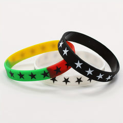 3pcs Star Print Silicone Sports Bracelets Unisex Stylish Sporty Touch