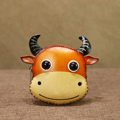 Retro Ox Head Purse with Wrist Strap Cartoon Wallet