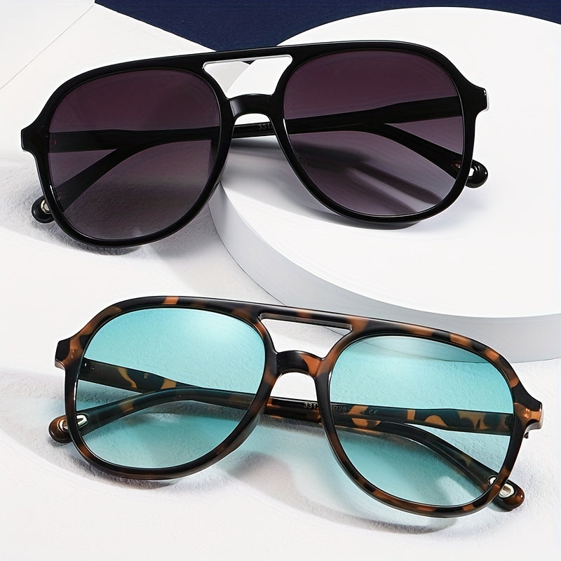 Men's Retro Square Polarized Aviator Sunglasses 70s Style