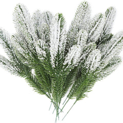 12pcs Artificial Pine Branches Green Plants DIY Accessories For Garland Wreath
