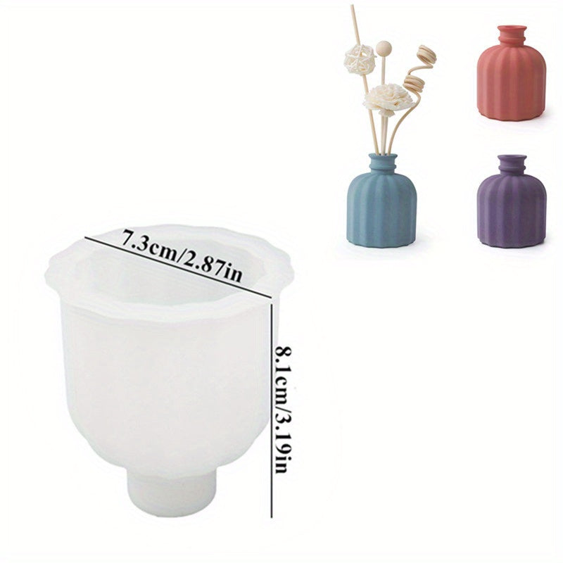 DIY Cement Flower Vase Silicone Mold Insertion Candle Holder Gypsum Mold