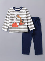Kids Printed Crew Neck Set Long Sleeve