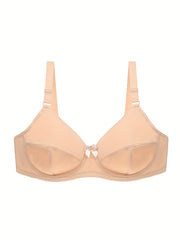 Solid Push Up Bra Comfy & Breathable Women's Lingerie
