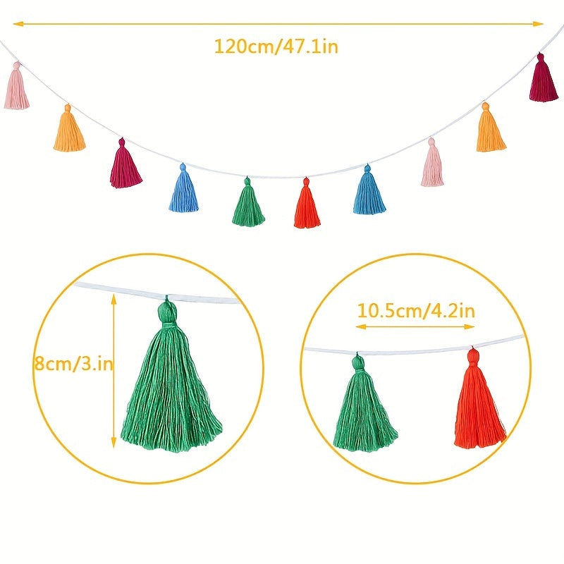 Colorful Tassel Garland Wall Hanging Home Decor 1 Pack