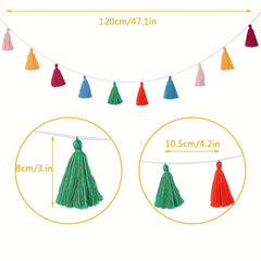 Colorful Tassel Garland Wall Hanging Home Decor 1 Pack