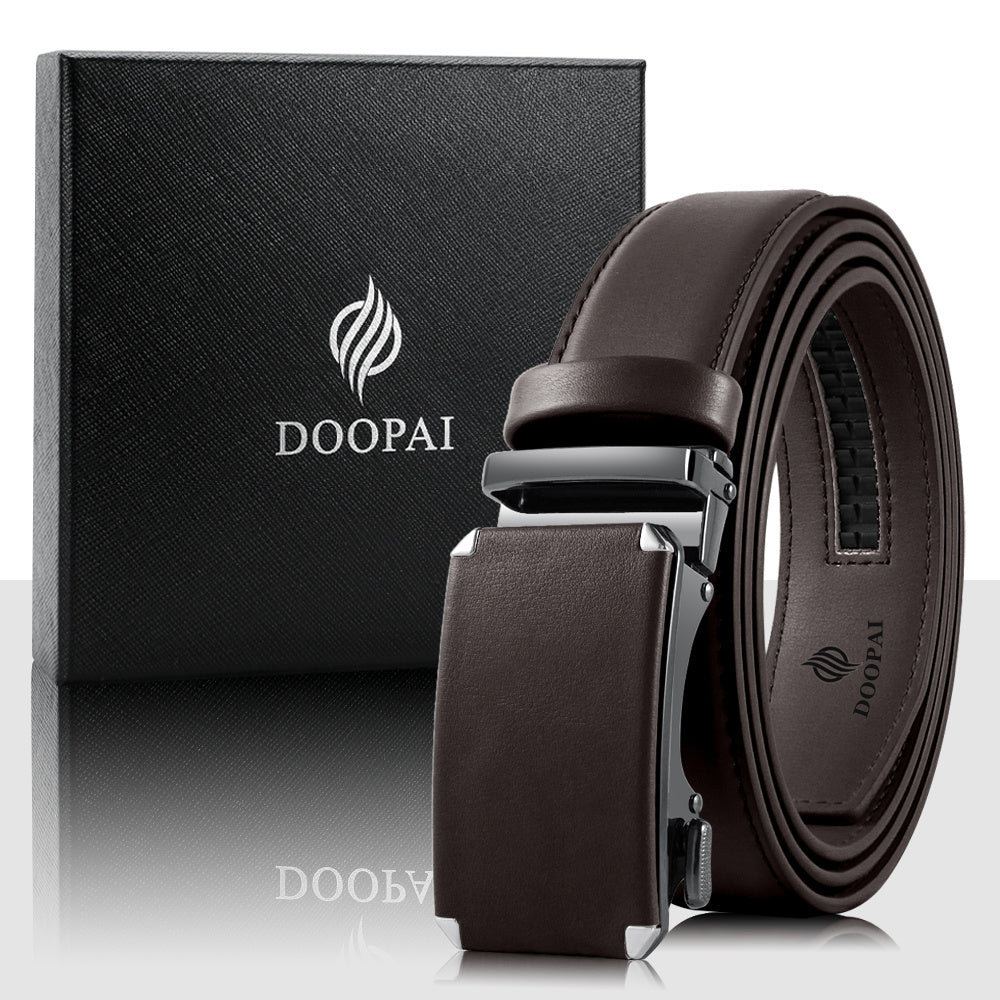 Doopai Men's Ratchet Dress Belt Adjustable 4 Leath