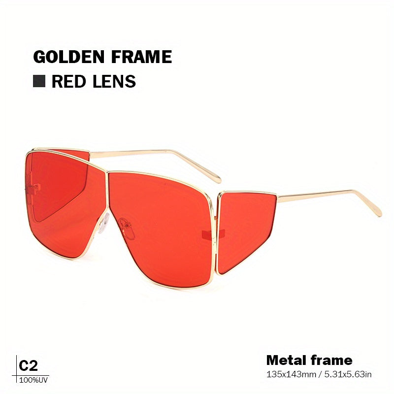 Oversized Square Shield Sunglasses UV400 Sun Shades for Driving Beach Party