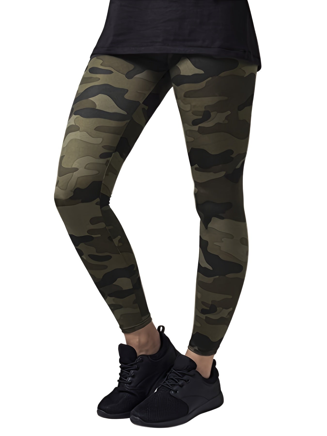 Camo Print High Waist Skinny Leggings Casual Every Stretchy Leggings