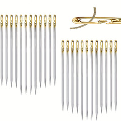 12pcs Self Threading Needles & Wooden Case Set for Sewing Embroidery