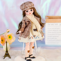 Big Eyed Doll with Interchangeable Clothes for Bedroom Window, Birthday Gift