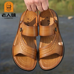 LAORENTOU Men's Non Slip Sandals Wear resistant Comfy Beach Shoes