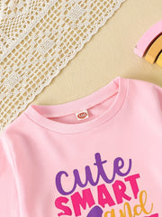 Girls Sweatshirt ''Cute Smart And A Little Bit Dramatic'' Graphic Pullover
