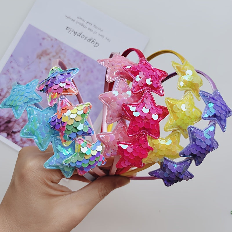 Girls Sequin Stars Headband & Hair Accessories Set