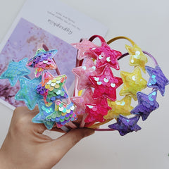 Girls Sequin Stars Headband & Hair Accessories Set