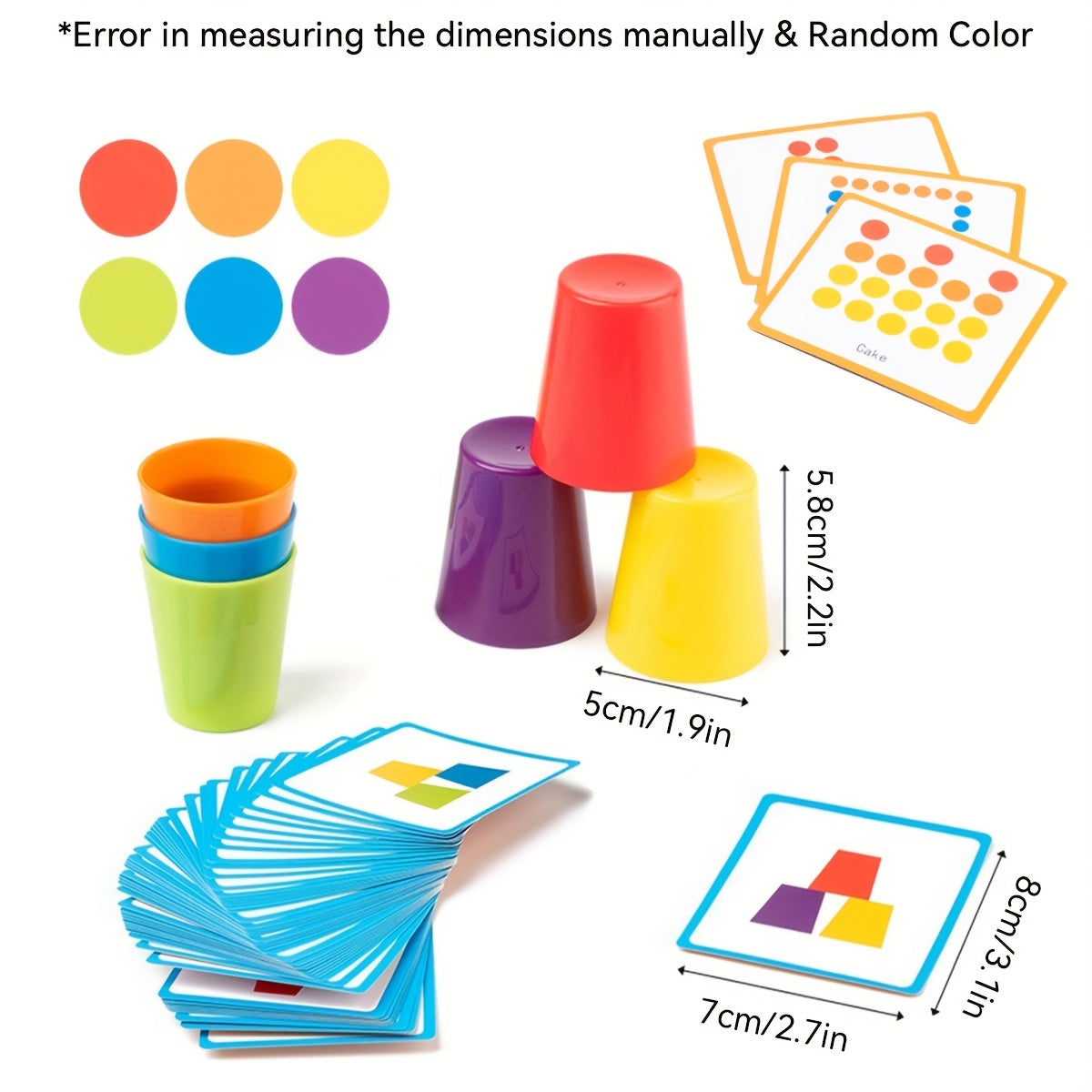 Baby Sensory Stacking Cups Toy & Shape Sorting Learning Game