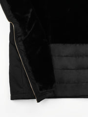 Hooded Full Zipper Coat Warm Mid Length Pocket Outerwear