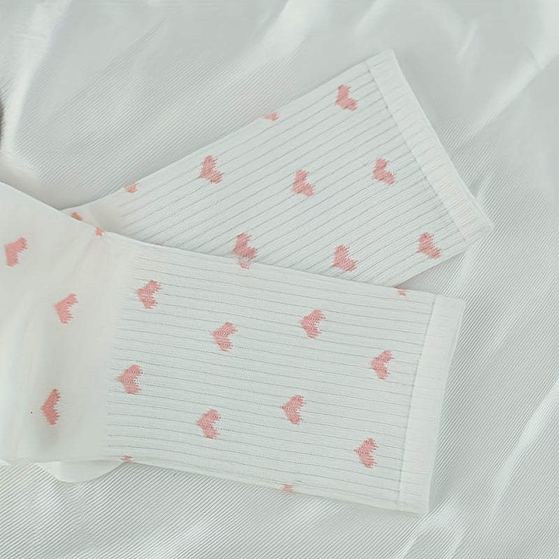 Heart Print Socks Comfy Mid Tube Women's Stockings