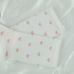 Heart Print Socks Comfy Mid Tube Women's Stockings
