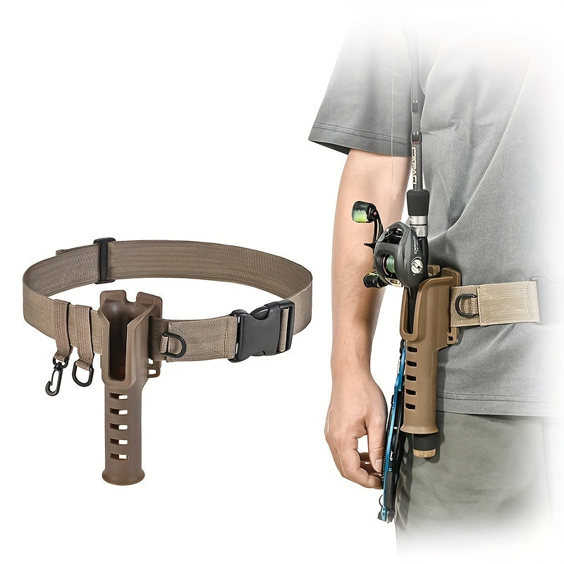 Portable Plastic Fishing Pole Insertion Belt With Rod Rack