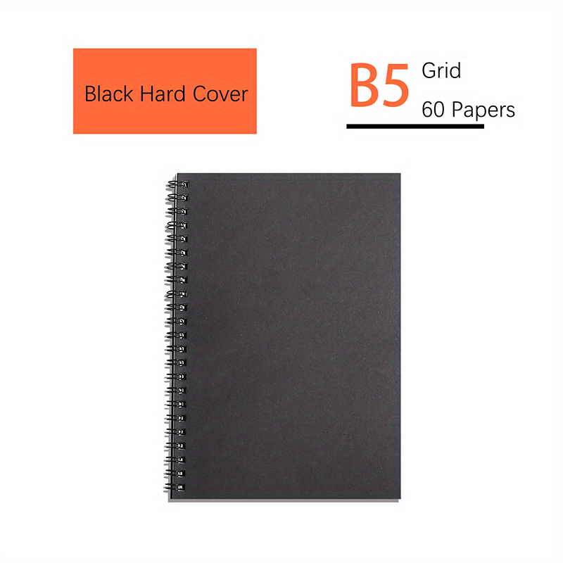 4 Packs 60 Papers 120Pages B5 Khaki Hard Cover Notebook