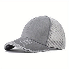 Unisex Ripped Baseball Cap Washed Street Wear Peaked Hat