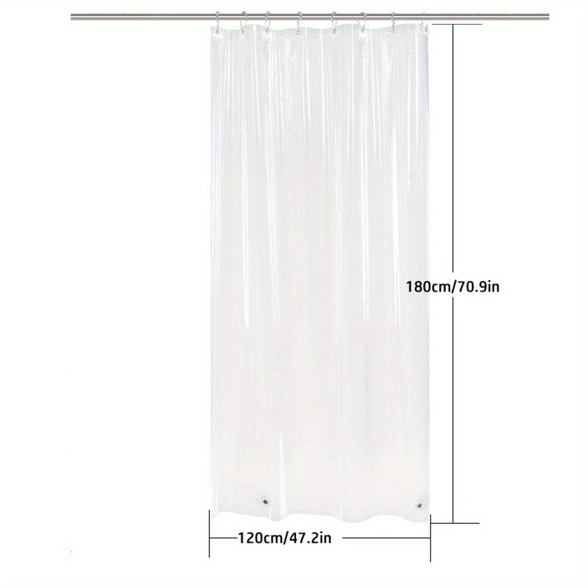 Clear Shower Curtain Liner Waterproof Lightweight Bathroom Accessory