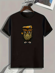 Owl Print Men's Graphic T shirt for Summer