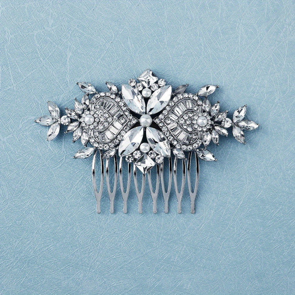 Rhinestone Hair Comb Bridal Hair Pieces Pearl Hair Accessories