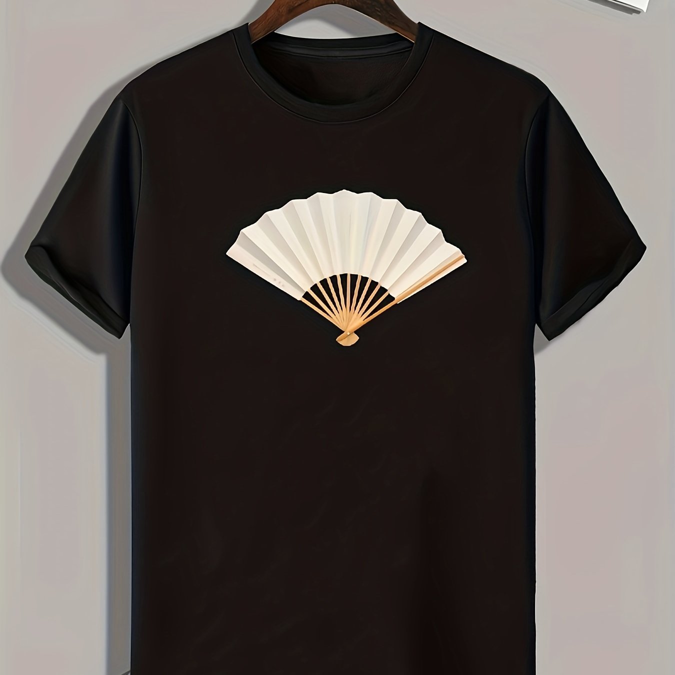 Fan Pattern Print Men's Sports T-shirt Graphic Tee for Fitness Activities