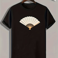 Fan Pattern Print Men's Sports T-shirt Graphic Tee for Fitness Activities