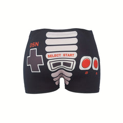 Graphic Print Skinny Shorts Yoga Casual Summer Shorts