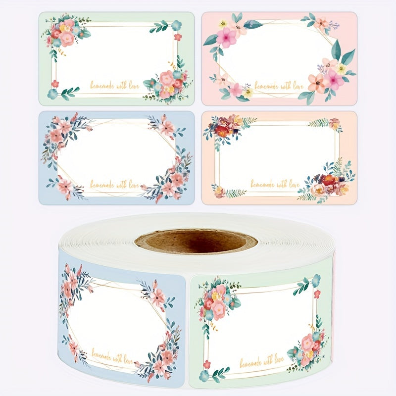 250 Flower & Plant Name Stickers Roll - Handwritten Blessings Labels