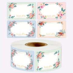250 Flower & Plant Name Stickers Roll - Handwritten Blessings Labels
