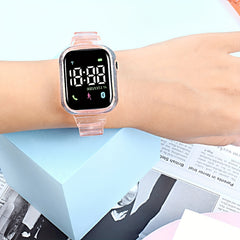 Student Electronic Watch with Transparent Strap
