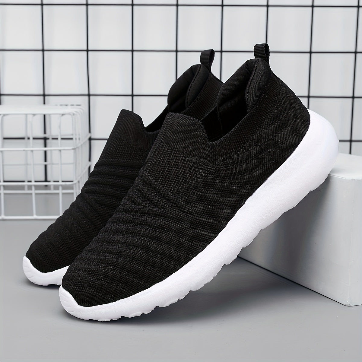 Women's Textured Slip on Walking Shoes Lightweight Casual Sneakers