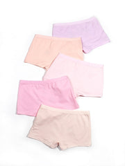 5pcs Girls Boyshorts Panties with Cartoon Graphic Underwear Set