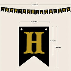 Anniversary Banner Monogram Fishtail Colorful Flag Pull Flower Party Supplies