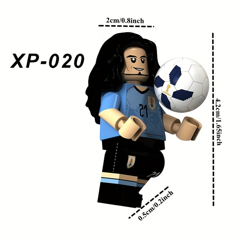 8 Football Stars Minifigures Brick Blocks for Kids