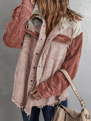 Casual Block Hooded Jacket for Women