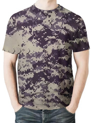 Men's Camo Crew Neck Tee Short Sleeve for Summer