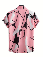 Abstract Print Men's Casual Short Sleeve Shirt