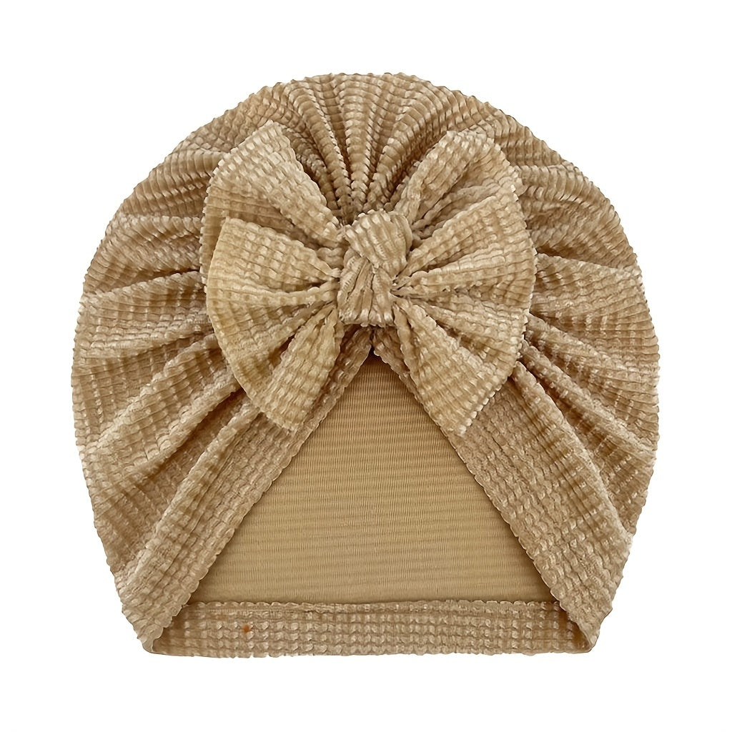 Waffle Bow Baby Hat for 0-3 Years Old
