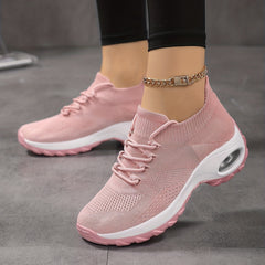 Women's Breathable Chunky Sneakers Lace Up Air Cushion Shoes