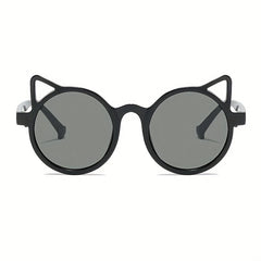 Cartoon Cat Ears Round Sunglasses UV Protection for Kids