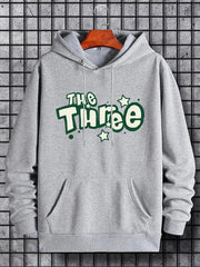 Men's Three Print Hoodie Casual Hooded Sweatshirt