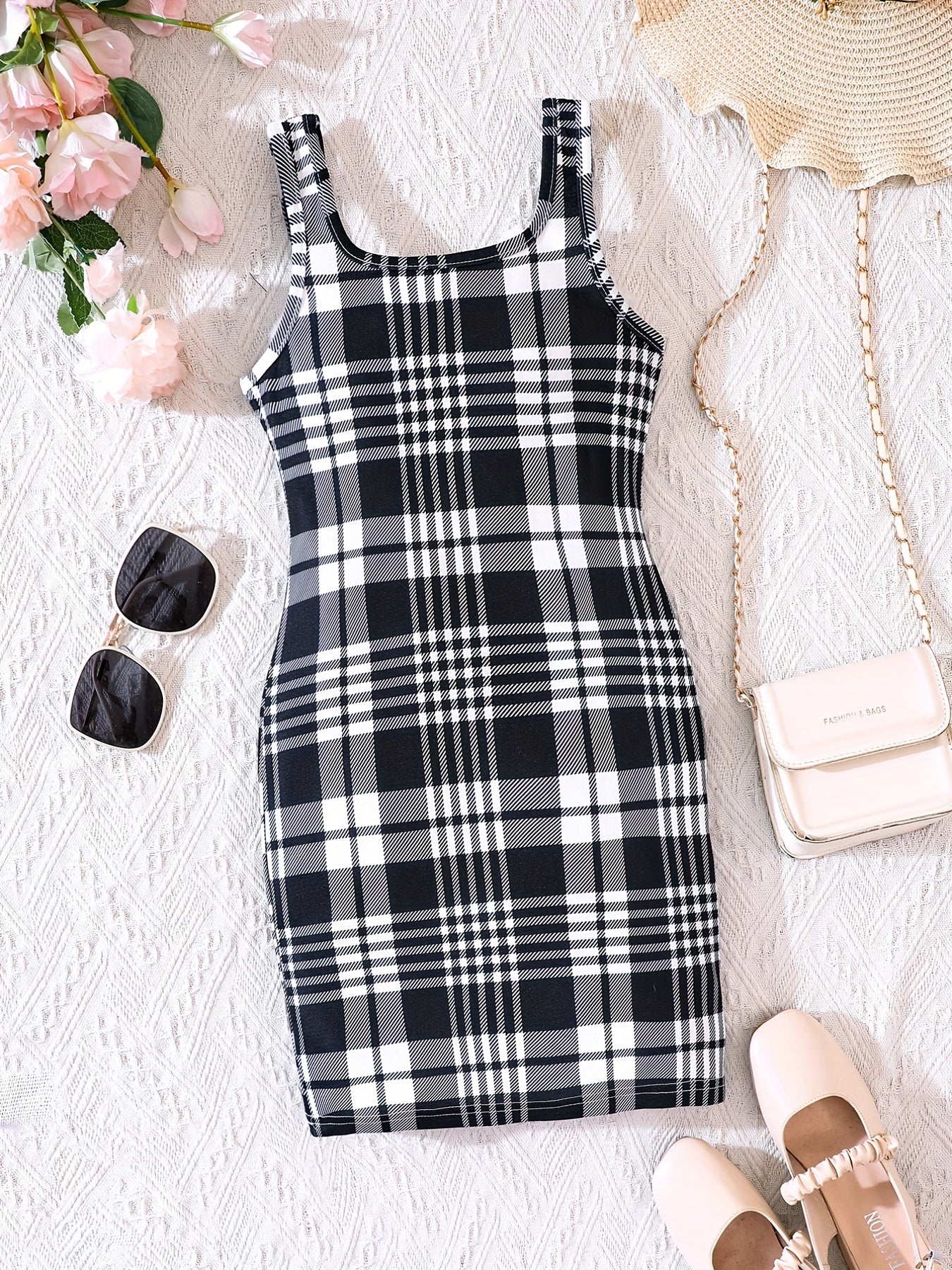 Butterfly Print Square Neck Bodycon Cami Dress for Summer